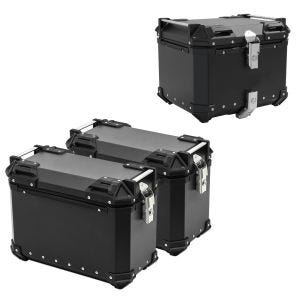 Aluminium Panniers Set + Top Box 55L compatible with KTM 1290 Super Adventure / R / S Bagtecs XW38 black