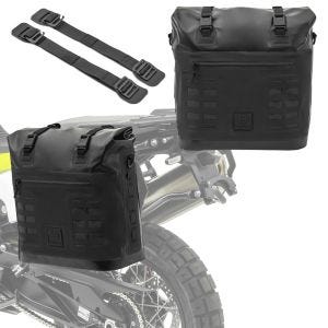 Motorcycle 2x Throw-Over Saddlebag Bagtecs IPX 35L Side Bag waterproof pair black
