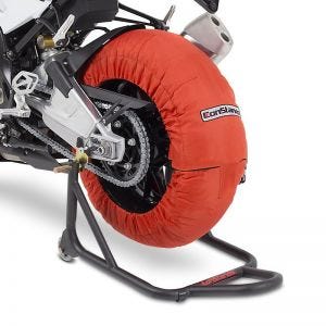 Motorbike Tyre Warmers Set Laguna Seca ConStands 60-80°C for front and rear wheel 17 Inch in orange