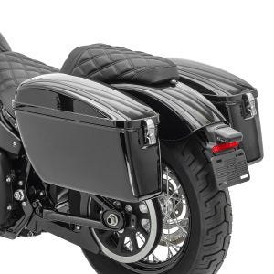Motorrad Seitenkoffer Set Craftride Dallas je 23Ltr für Custombikes in schwarz_1