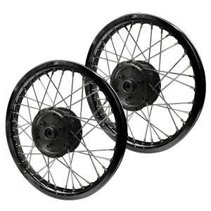 Set 2x Spoke wheel rim aluminum 1.6x16 for Simson S51 S50 S70 Schwalbe KR51 alloy inox spokes Craftride AF27 black