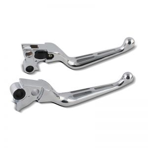 Brake and Clutch Lever Set Stripe compatible with Harley Davidson Fat Boy Special/ Lo 10-14 chrome Craftride