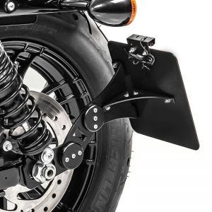 Side Mount license plate holder compatible with Harley Davidson Sportster 883 Iron 09-20 Craftride black
