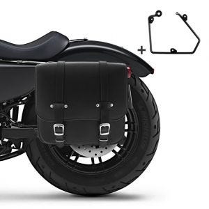 Saddlebag + support compatible with chopper / custombikes 1200 Iron 18-20 left 17l Craftride