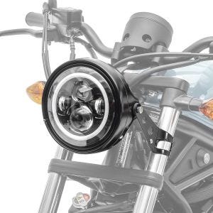 LED Scheinwerfer Set 7 Zoll für Motorrad Universal  Hauptscheinwerfer Craftride C12 schwarz_1