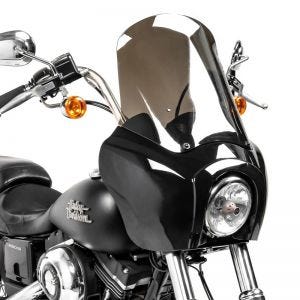 Fairing compatible with Harley Davidson Dyna Street Bob 06-17 Craftride MG5 with windshield black-light smoke