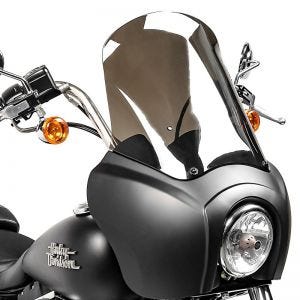 Headlight Fairing MG5 compatible with Harley Davidson Dyna Low Rider / S 99-17 Windshield black matt- light smoke Craftride
