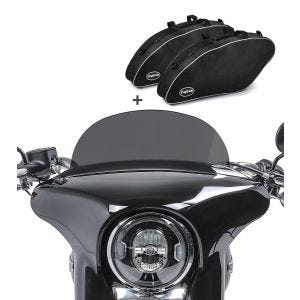 Set SL2 Motorrad Windschutz M + Koffer Innentasche Craftride für Harley Davidson Sport Glide 18-20_1