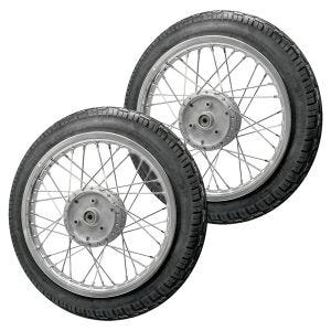 Set 2x Spoke wheel rim 1,6x16 + tire Vee VRM094 for Simson S51 S50 S70 Schwalbe KR51 Craftride AF12K