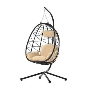 Garden chair with stand Divit FM62 hanging chair hanging basket metal 95 x 95 x 197 cm black