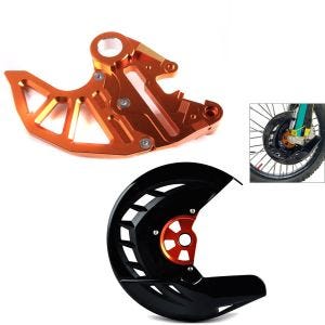 Set: Rear Brake Disc Guard Pro for KTM 16-21 + Brake disc cover front orange