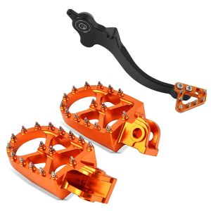 Footrests compatible with KTM 690 Enduro / R / SMC / R orange + foot brake lever / brake lever orange