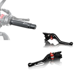 Set: Brake lever and clutch lever Suzuki GSX-S 750 17-21 V-Trec short black / red + Handlebar Grips Zaddox LG1 Motorcycle Grips for 22mm Handlebars black