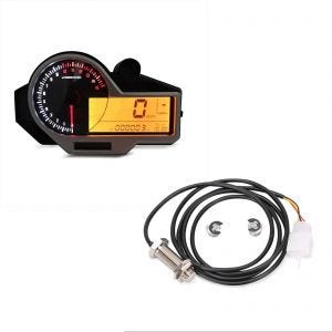 Set: Motorcycle speedometer digital Zaddox SM18 Tachometer LCD + Speedo sensor for digital motorcycle speedometer Zaddox Sensor cable universal
