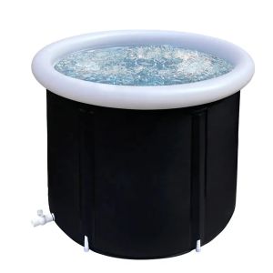 Ice bath inflatable Cranit EB14 PVC ice barrel portable 75 x 75 cm black