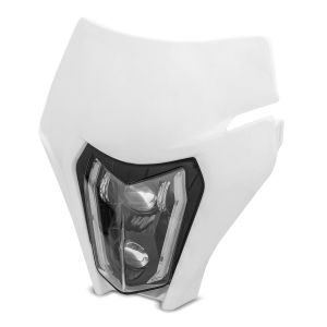 LED Headlight + Mask for Enduro Head Lamp Fairing E-Mark Xdure SW2 DRL Universal white