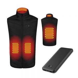 Set Heating vest Size M Heated motorcycle vest USB with Power bank 10000mah Lumitecs PV1 portable charger