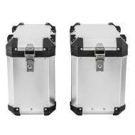 Motorcycle Aluminium Pannier Set Bagtecs GX Side Cases 38-45 Liters + adapter silver DPLB1
