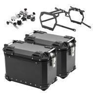 Aluminium Panniers + rack compatible with Suzuki V-Strom 1050 / XT 20-25 Bagtecs XW30 black