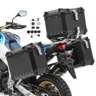 Motorcycle Aluminium Panniers Set Bagtecs XW38 + Top Box XB45 Side Cases black