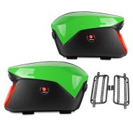 Set panniers + rack compatible with Kawasaki Z 1000 / SX / 650 side cases Bagtecs PX74GR green LED