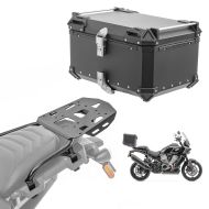 Set Aluminium Top Case + Rear Rack fits for Harley Davidson Pan America 1250 / Special 21-24 Top Box XB65 black Bagtecs