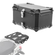 Set Aluminium Top Case + Rear Rack fits for BMW R 1200 GS 04-12 Top Box Bagtecs XB65 black
