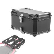 Set Aluminium Top Case + Rear Rack fits for Moto Guzzi V85 19-23 Top Box Bagtecs XB65 black