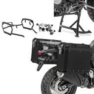Set Centre stand + Aluminium Panniers + rack compatible with chopper / custombikes Pan America 1250 / Special 21-25 GX38-45 black