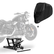 Hebebühne Hydraulisch + Abdeckplane XXXL für Indian Springfield / Dark Horse Constands Midlift L schwarz_0