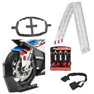 Set SM14 Motorradwippe Easy Fix Constands mit Auffahrrampe Alu-I und Fixiergurte set_1