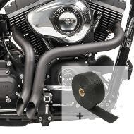 Set SA2 Auspuff Dragpipe und Hitzeschutzband für Harley Sportster 883 86-10 Craftride_1