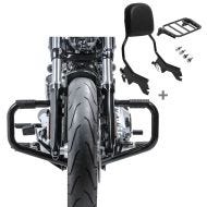 Set STM31 Sturzbügel Mustache II und Sissybar mit Gepäckträger für Harley Softail Street Bob 18-20 Craftride_1