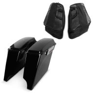 Seitenkoffer Stretched für Harley Davidson Road King 94-13 mit Innentaschen schwarz_1