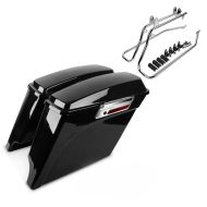 Seitenkoffer Set für Harley Davidson Softail Deluxe 05-17 Craftride Stretched inkl Träger chrom_0