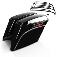 Seitenkoffer Streched Set für Harley Davidson Touring 94-13 mit Top-Reling schwarz Craftride SP-2_1