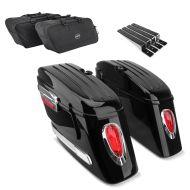 Set Hard Saddlebag Craftride SC7 + Liners fits for Harley Davidson Dyna Street Bob / Wide Glide