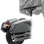 Set: Hard saddlebags fit for Harley Davidson Low Rider / S / ST 18-24 with brackets Craftride HB14 + Crash Bars