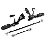 Vorverlegte Fußrastenanlage für Harley Sportster 883 R Roadster 04-13 Craftride schwarz_1