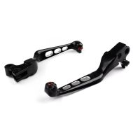 Brake and Clutch Lever Set Edge Cut fits for Harley Davidson Sportster Dyna Softail Touring 1996- black