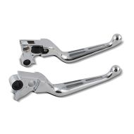 Brake and Clutch Lever Set Stripe fits for Harley Davidson Sportster Dyna Softail Touring 96- chrome Craftride