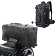 Set Hecktasche Craftride SQ1 52 Liter und Motorrad Rucksack HK4 Hecktasche 45 Liter schwarz_1