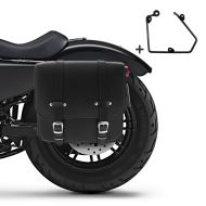 Saddlebag + support compatible with chopper / custombikes 883 Iron 09-15 left 17l Craftride