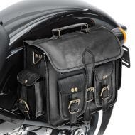 Motorrad Satteltasche Leder Vintage Tasche Craftride SV3 Seitentasche schwarz_1