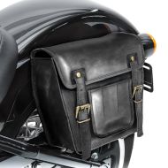 Motorrad Satteltasche Leder Vintage Tasche Craftride SV4 Seitentasche schwarz_1
