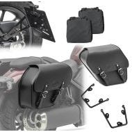 Set Satteltaschen mit Halter + Kennzeichenhalter seitlich L für Honda Rebel 500 17-21 Craftride Fargo_1