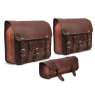 Leather saddlebag set compatible with Honda CB 1100 EX / RS with tool bags Craftride SW2 3 pieces brown