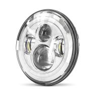 LED Scheinwerfer 7 Zoll für Harley Davidson Hauptscheinwerfer Tagfahrlicht Craftride chrom_1