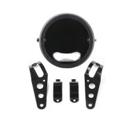 Motorrad Scheinwerfergehäuse 5,75" mit Gabel-Halterung 35-43mm Craftride schwarz_1