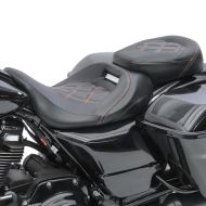 Sitzbank für Harley CVO Street Glide 11-20 Komfortsitzbank Craftride RH3 schwarz-orange_1